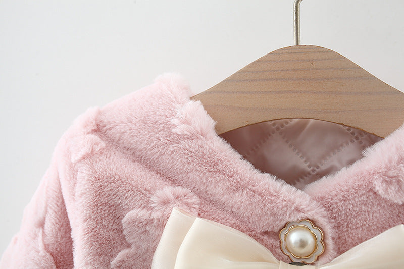 Girls’ Floral Coat with Bow