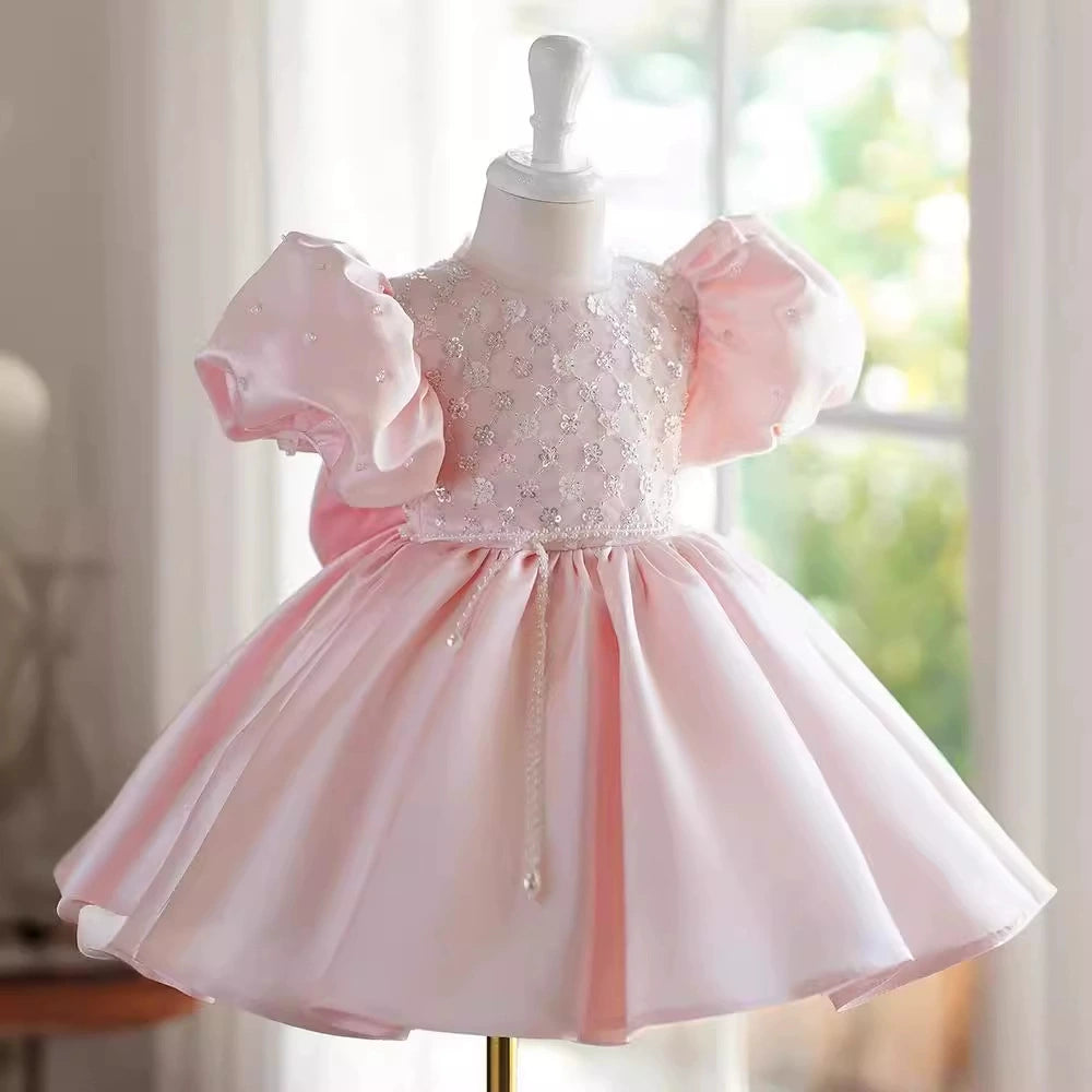 Pink Sequin Children's Party Dress