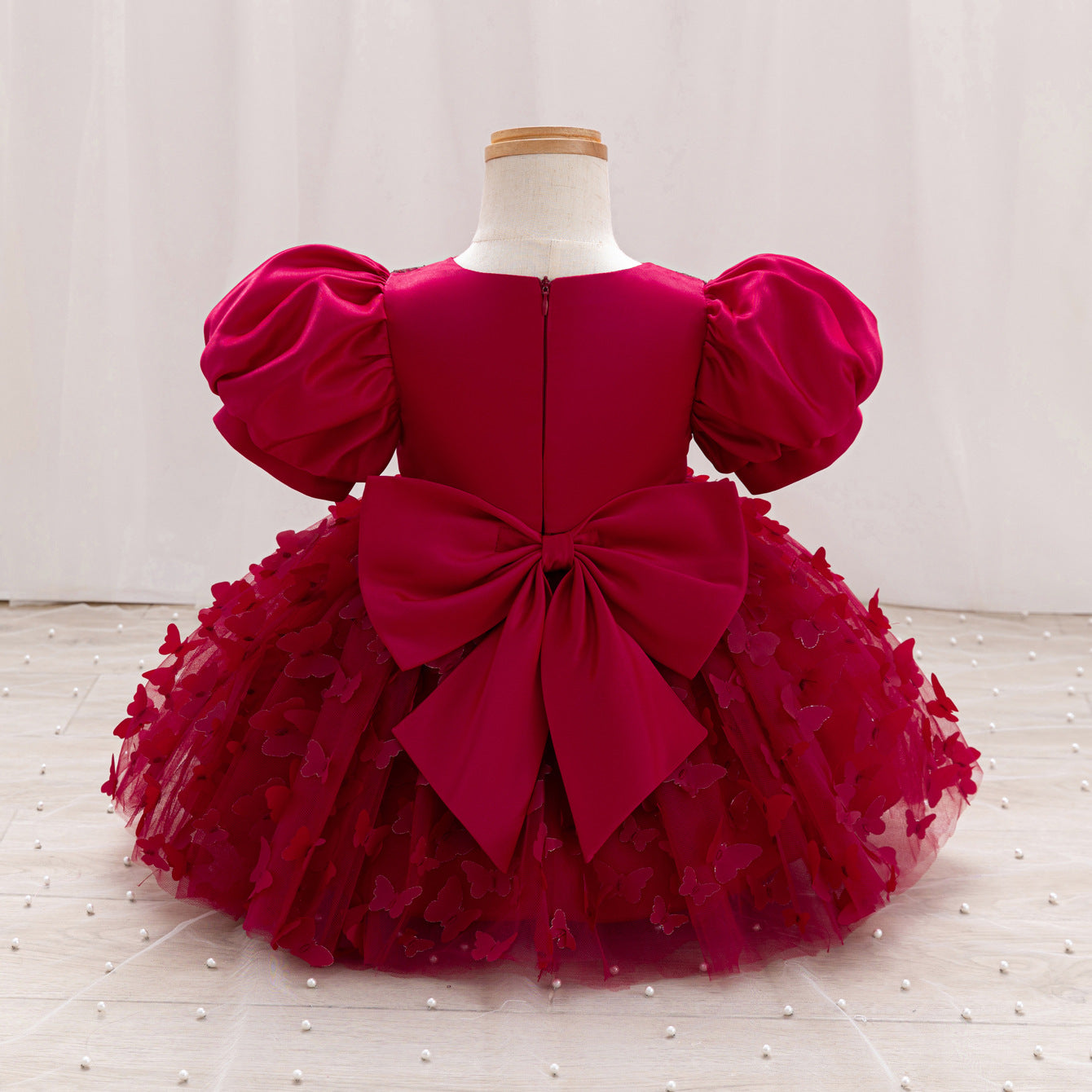 Children's Party Dress with Butterflies and Bows