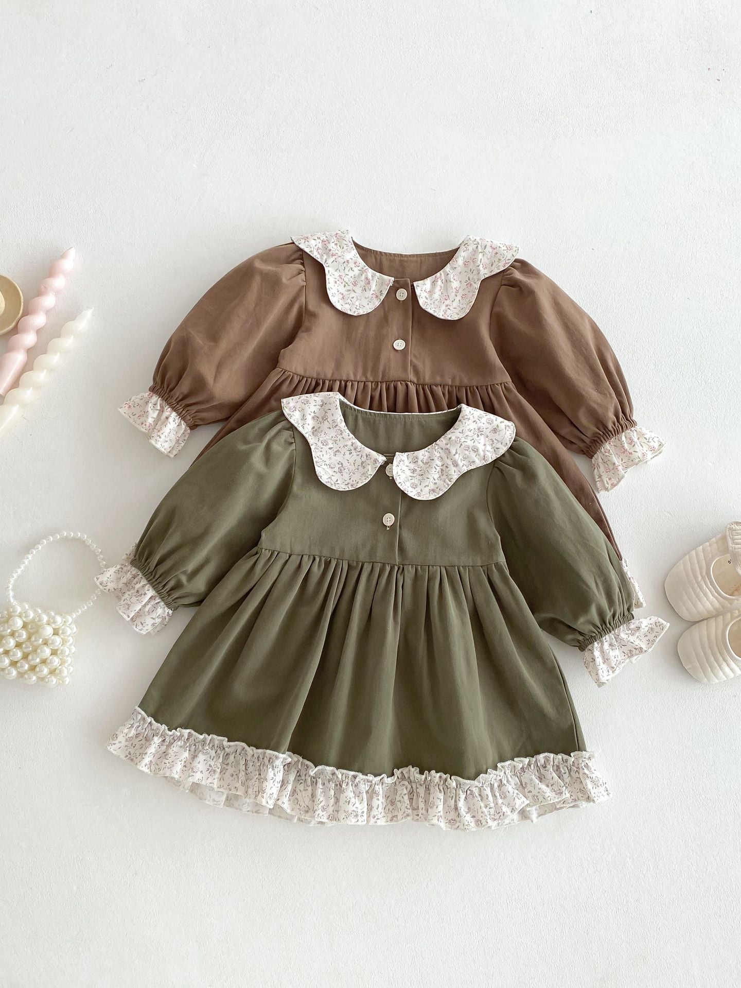 Children's Dress with Flower Bars