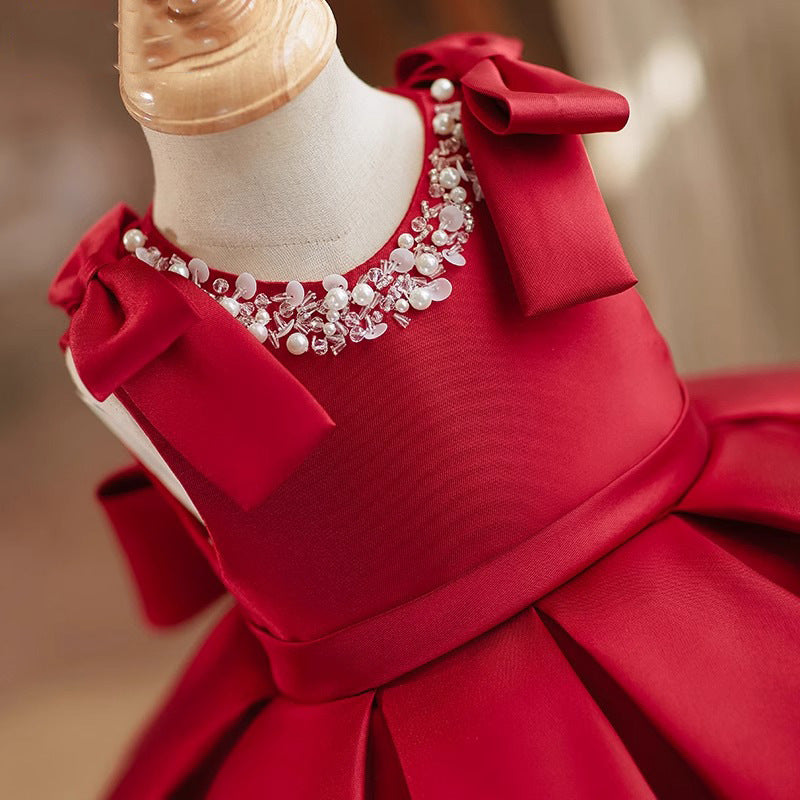 Red Pearl Children's Party Dress