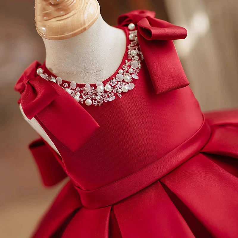 Red Pearl Children's Party Dress