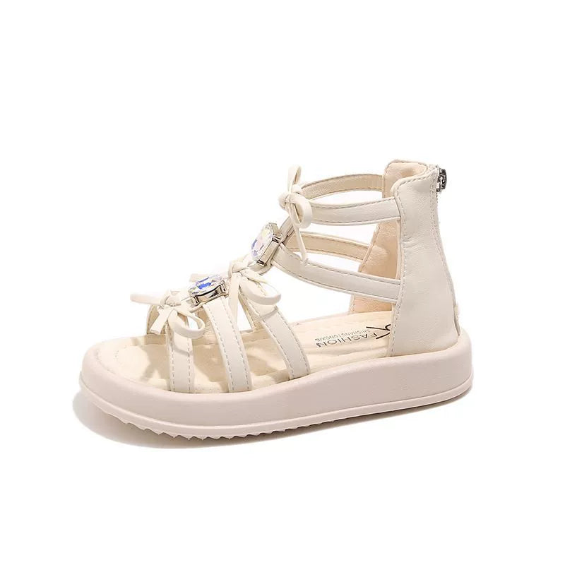 Girls’ Sandals with Bows and Gems