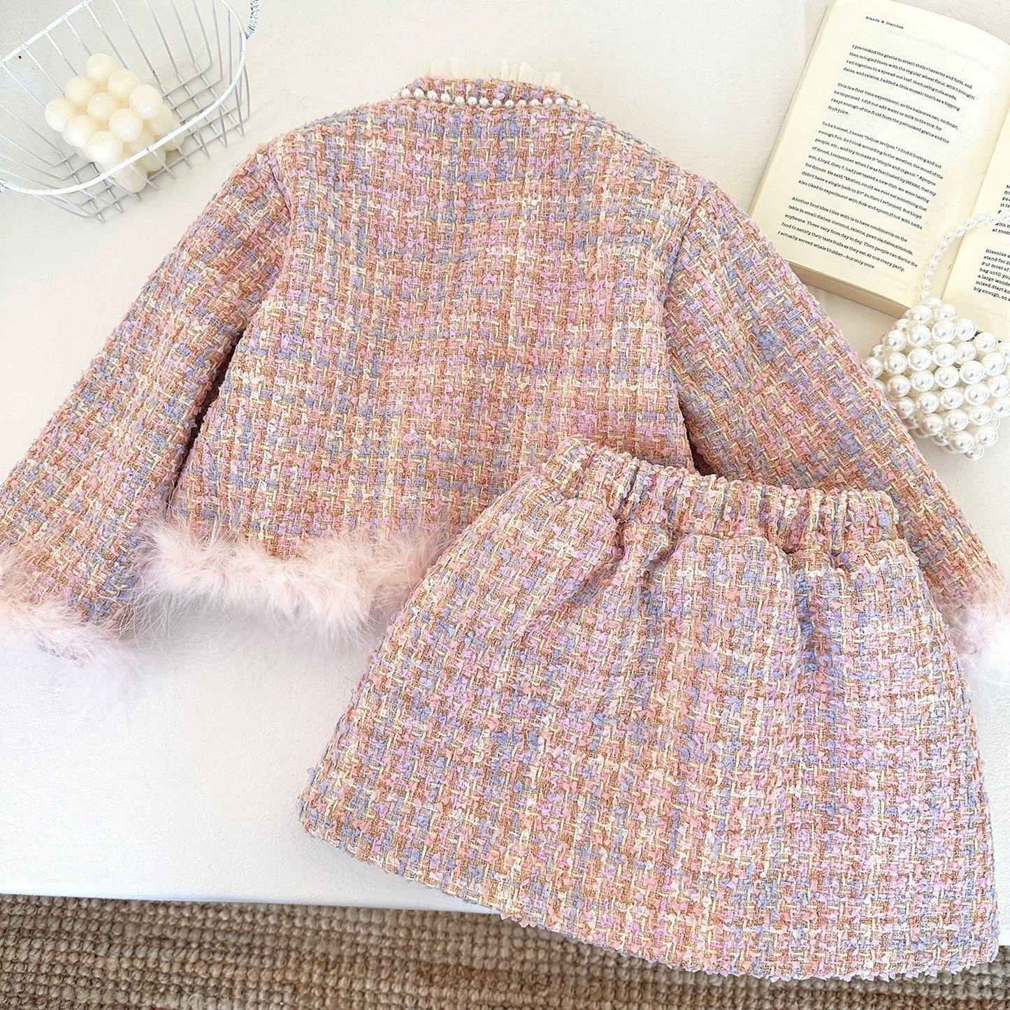 Children's Tweed Pearl Set