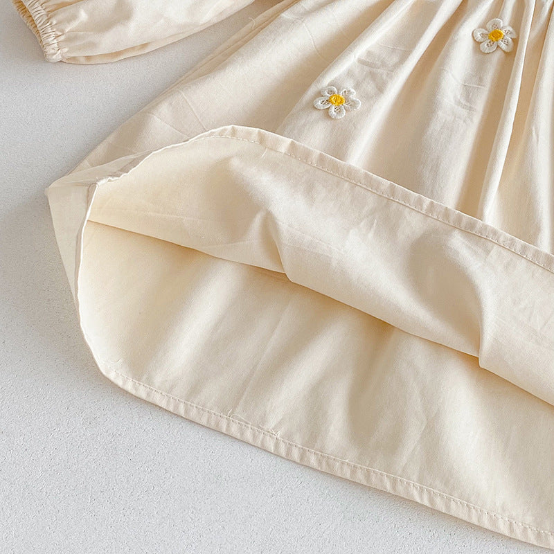 Body/ Beige Children's Dress with Little Flowers