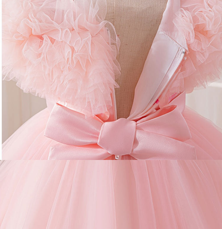 Puffy Children's Dress with Flowers