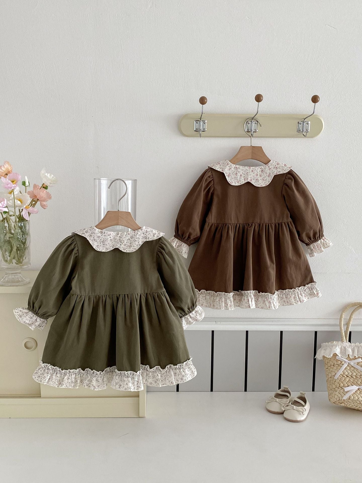 Children's Dress with Flower Bars