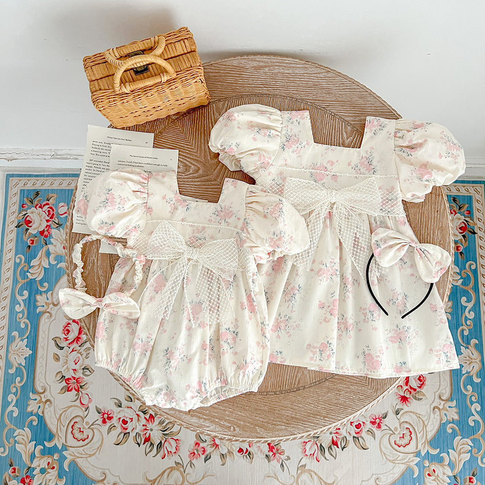 Children's Dress with Flower Bow