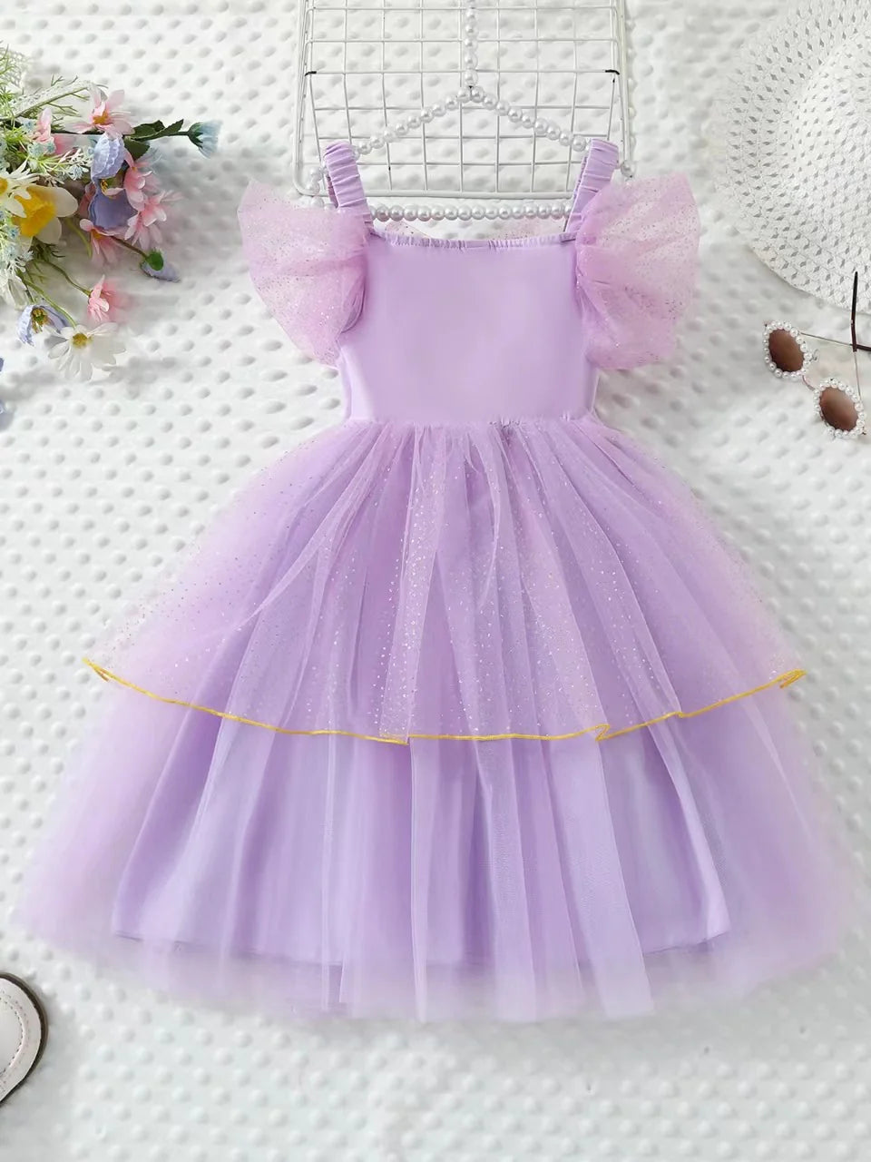 Vestido infantil de princesa brillante