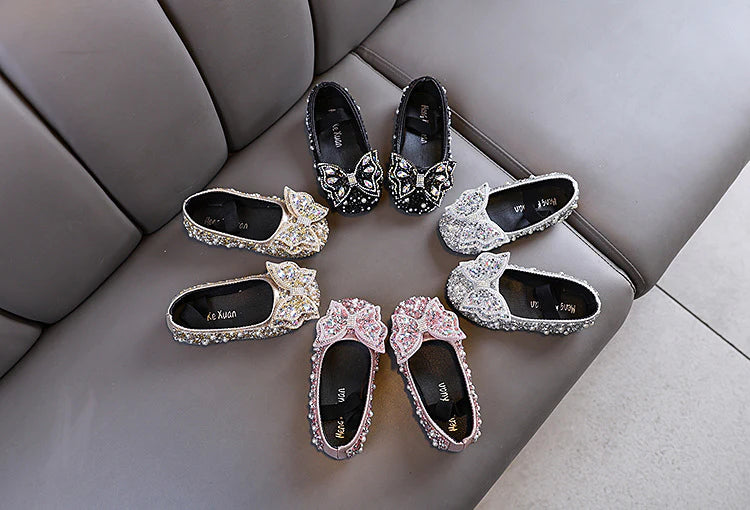 Shiny Bow Girls' Shoes