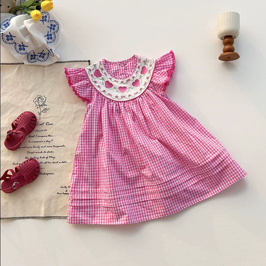 Children's Dress with Hearts Collar