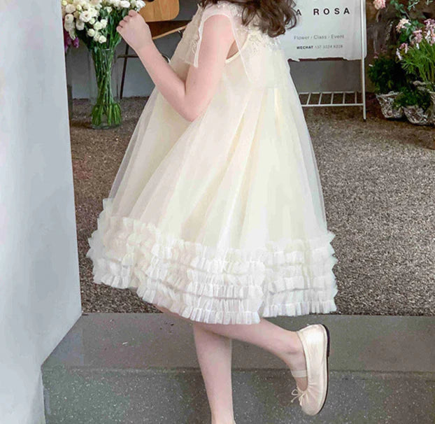 Children's Dress with Flower Collar