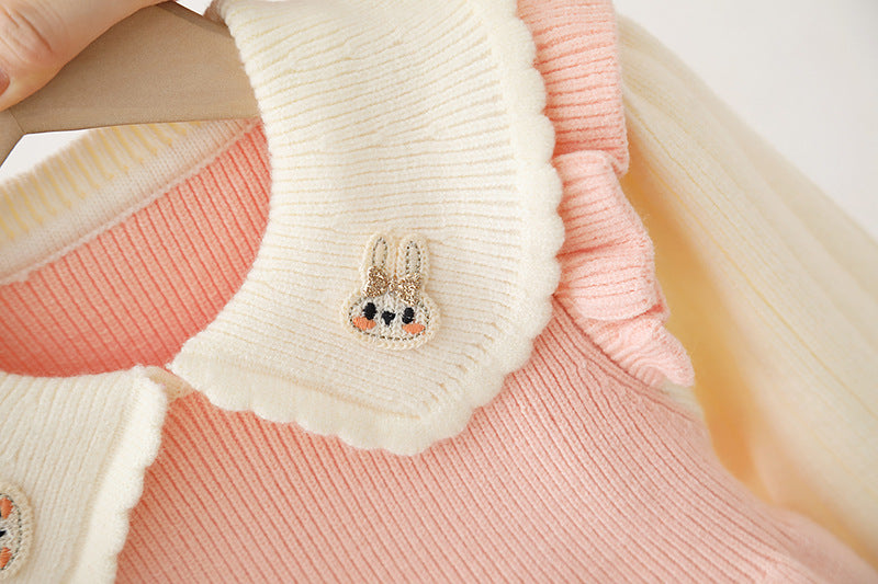 Teddy Bear Collar Knit Dress