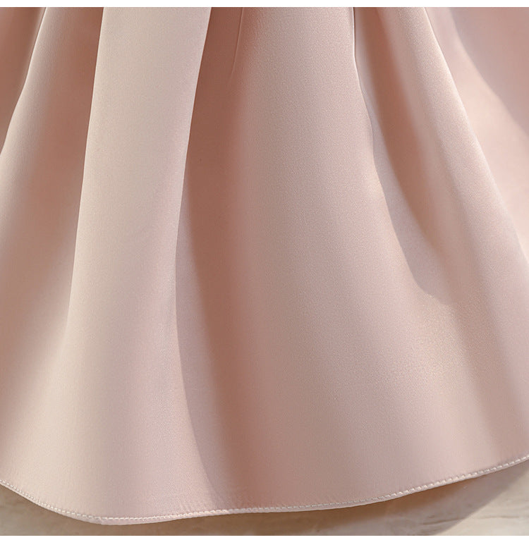 Delicate Pearl Bow Party Dress
