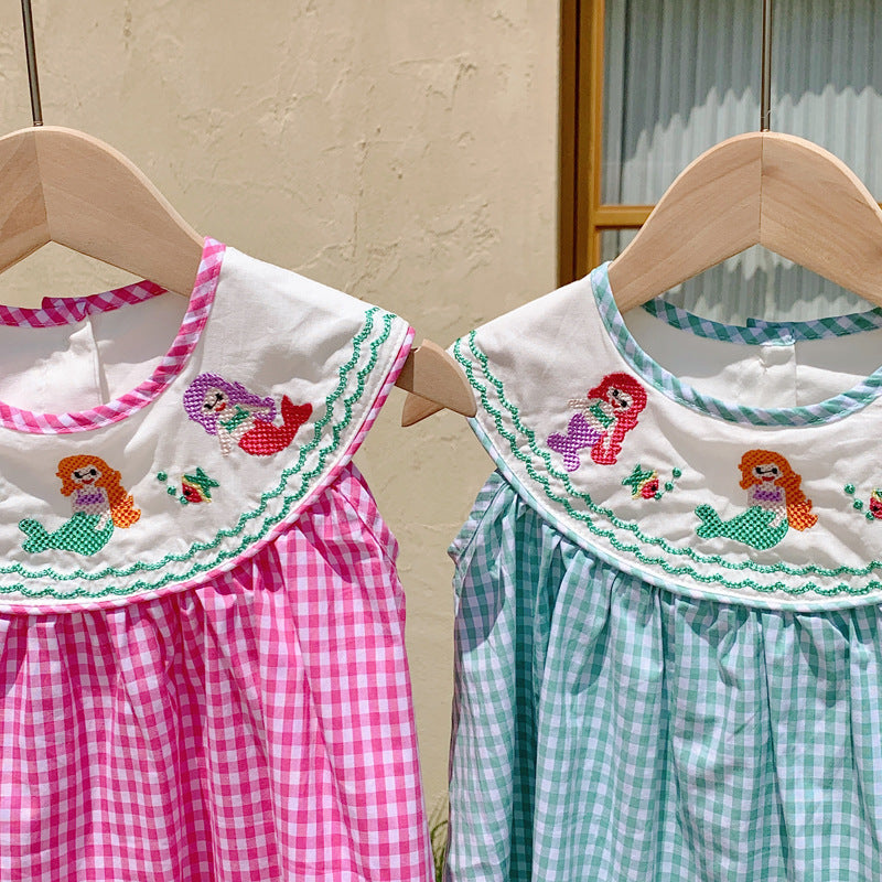 Mermaid Plaid Dress for Girls
