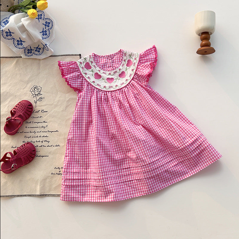 Children's Dress with Hearts Collar