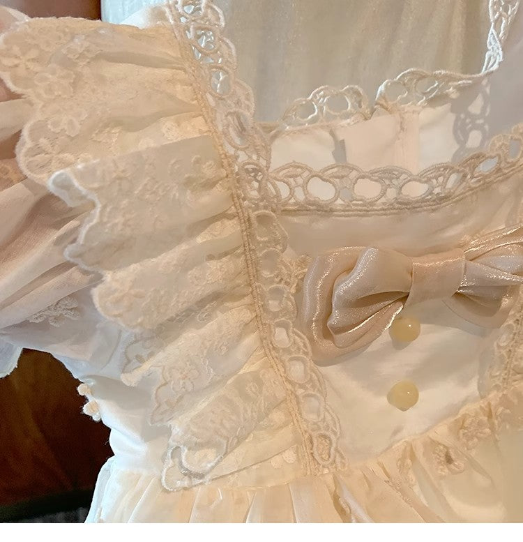 Girls' Eyelet Dress with Bow