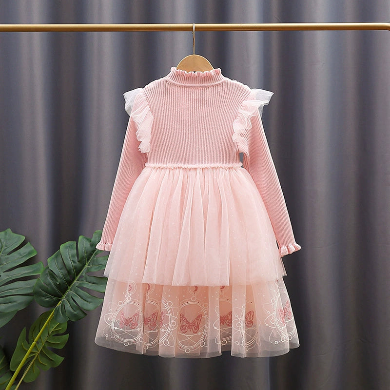 Sparkly Long-Sleeved Dress for Children