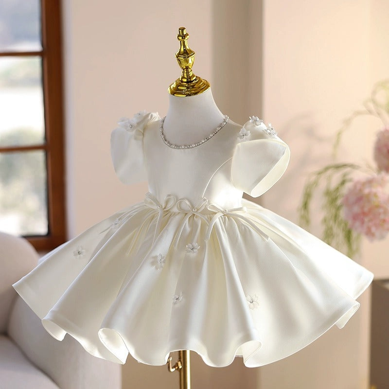 White Party Dress with Bows