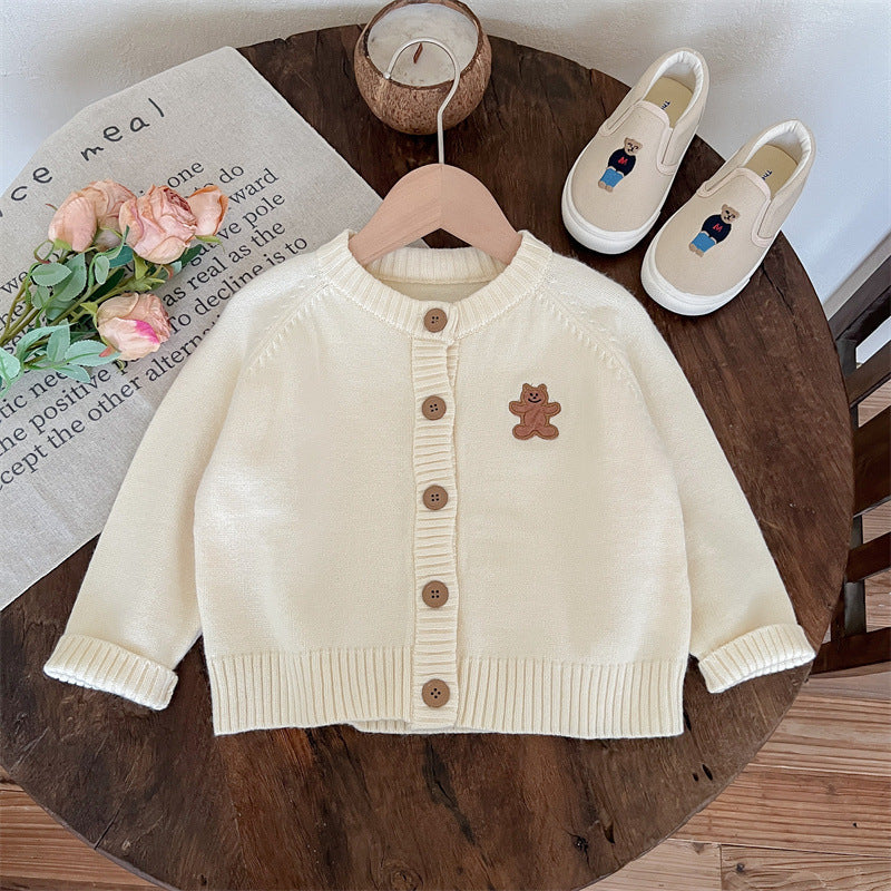Abrigo de osito de punto para mujer y niño