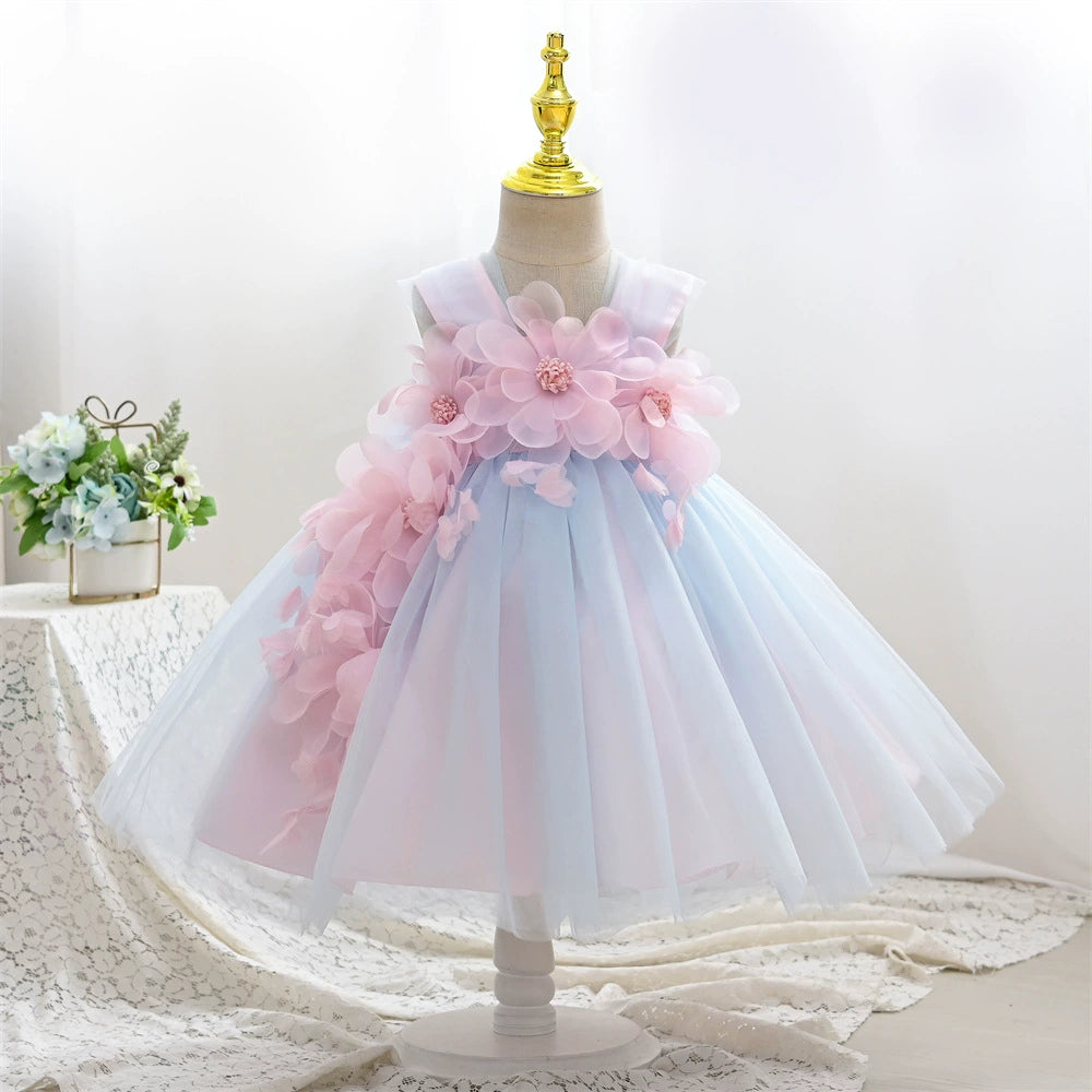 Vestido de fiesta de tul floral