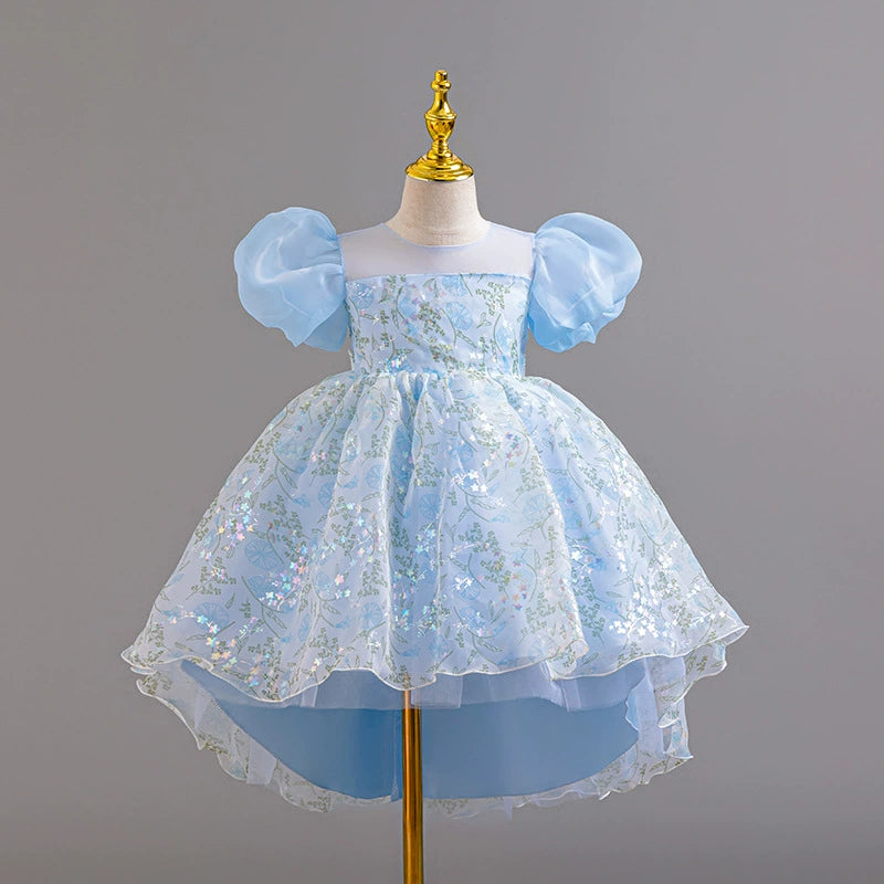 Vestido infantil con flores brillantes