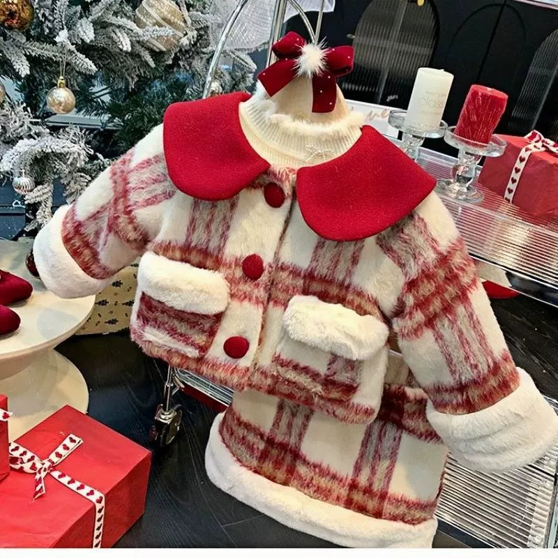 Red Plaid Girls' Set