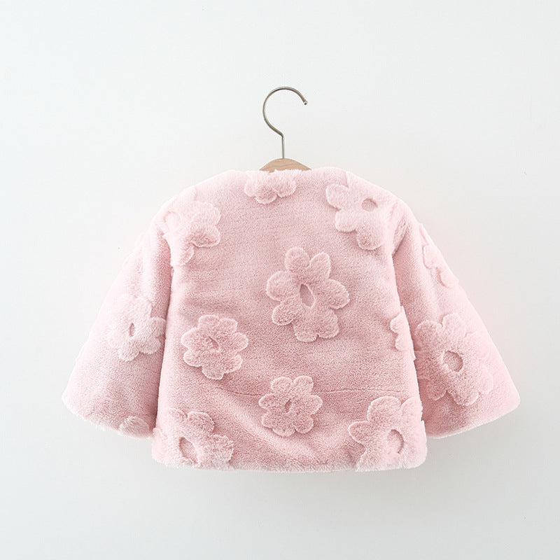 Girls’ Floral Coat with Bow