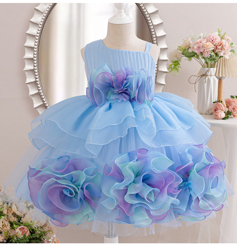 Vestido de fiesta infantil con estampado floral