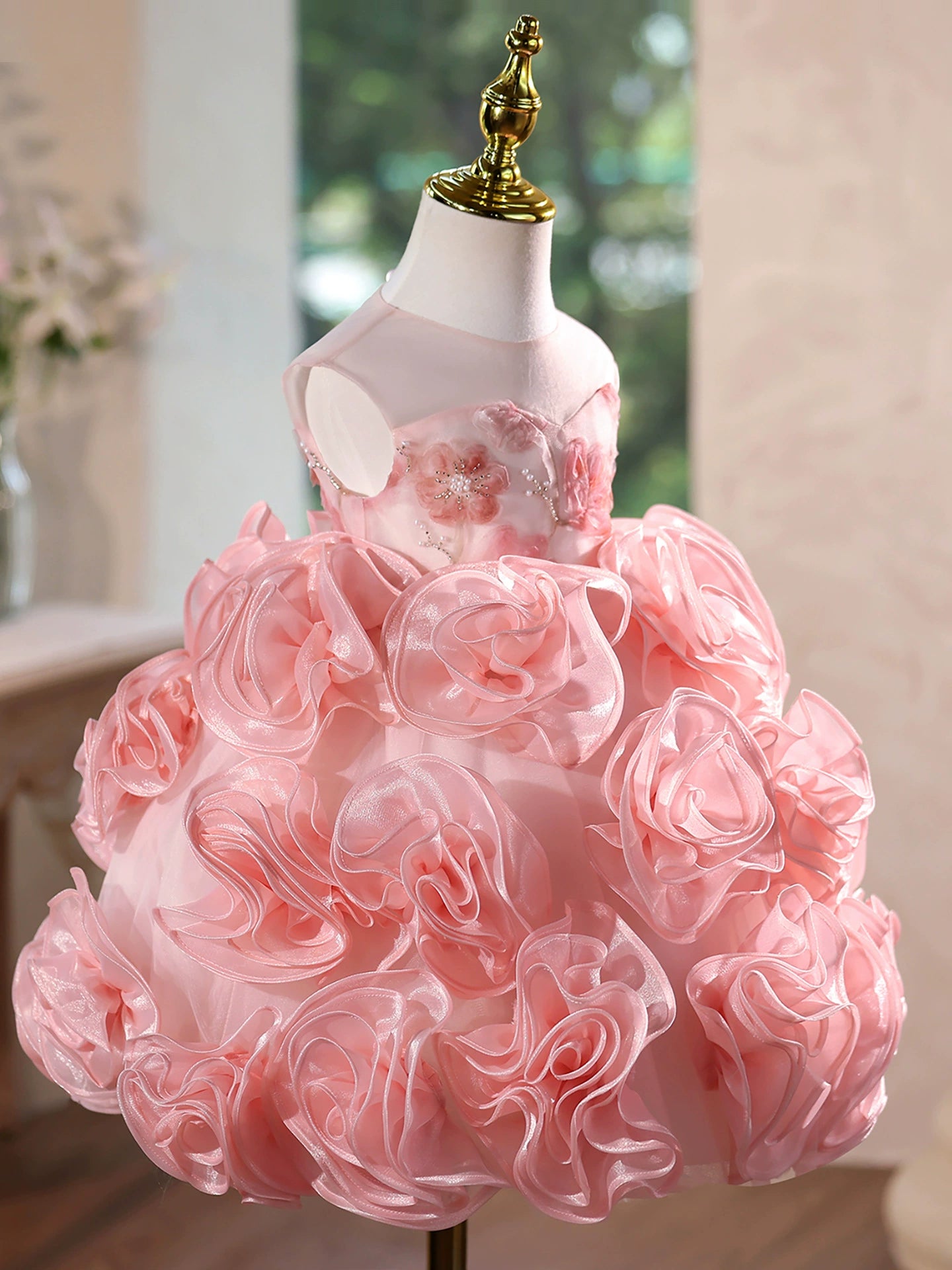 Children's Floral Sequin Dress