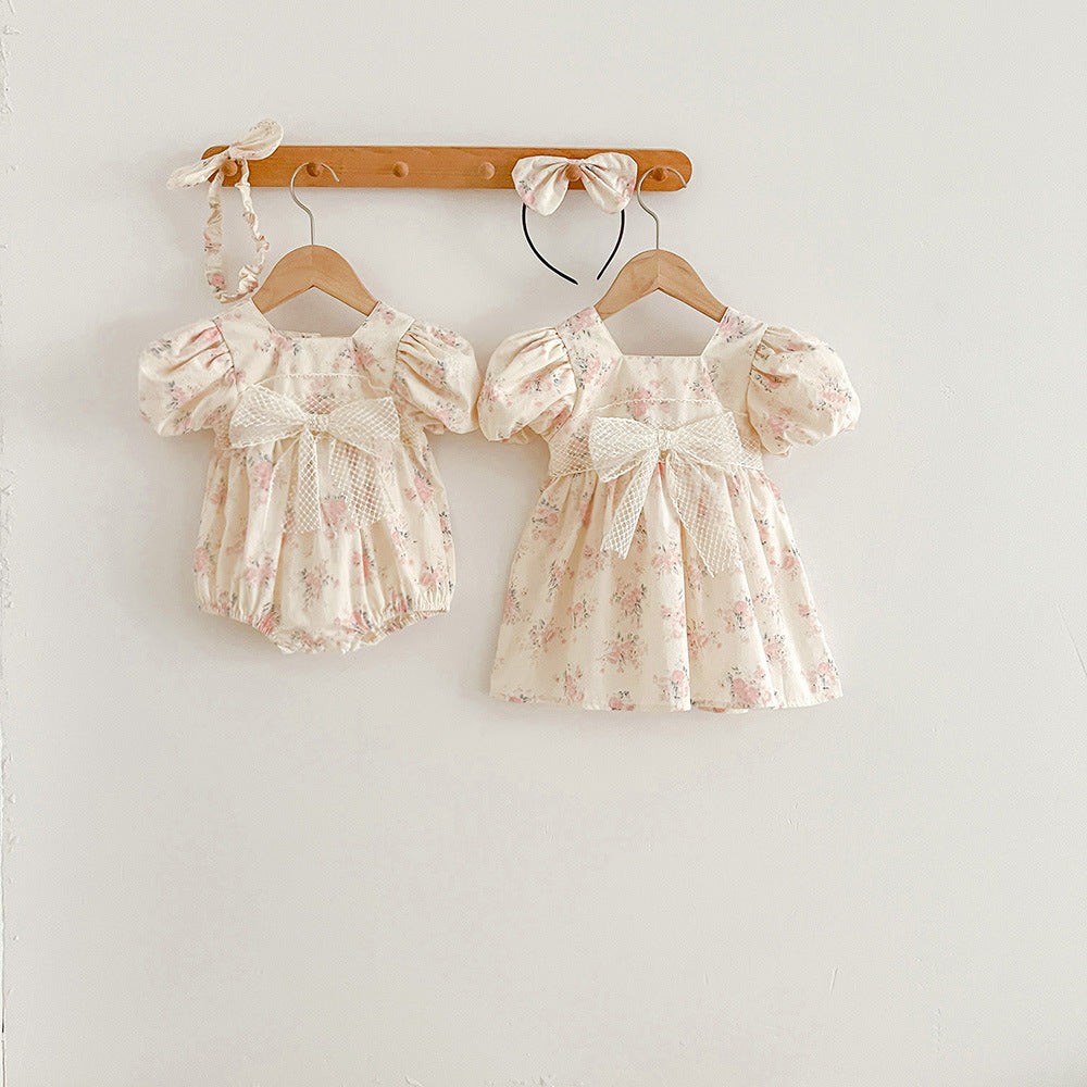 Children's Dress with Flower Bow