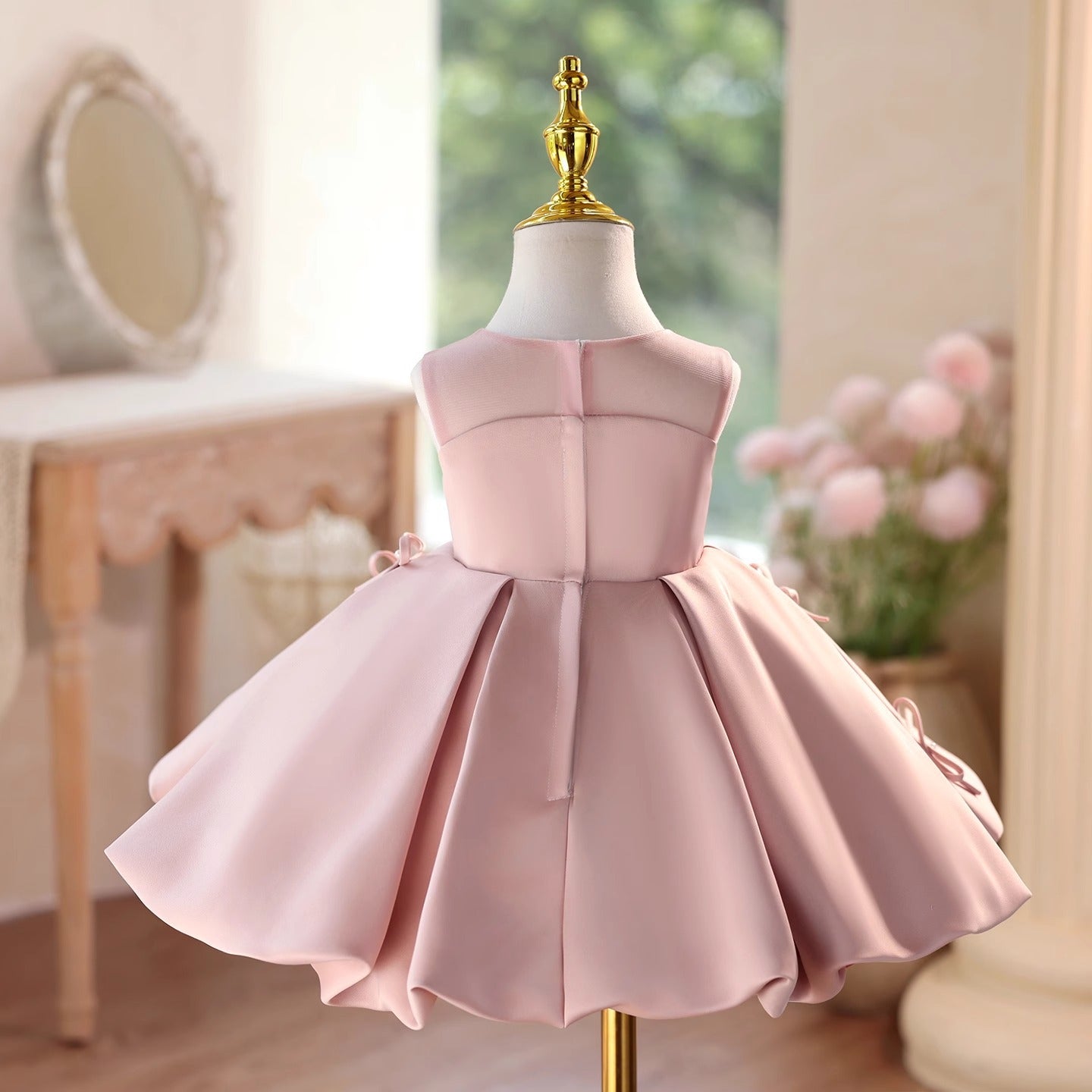 Pink Children's Dress with Bows