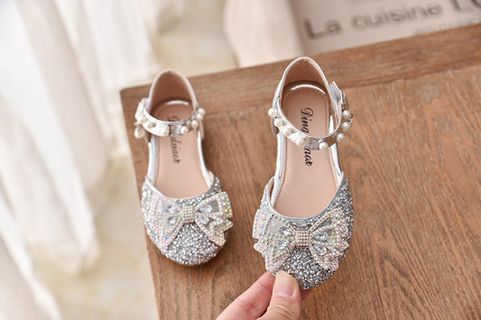 Shiny Bow Girls' Shoes