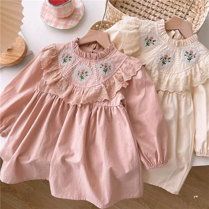 Children's Dress with Embroidered Flowers