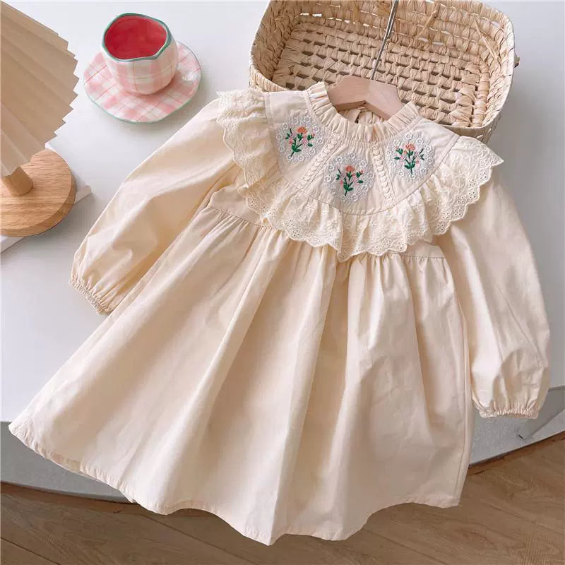 Children's Dress with Embroidered Flowers
