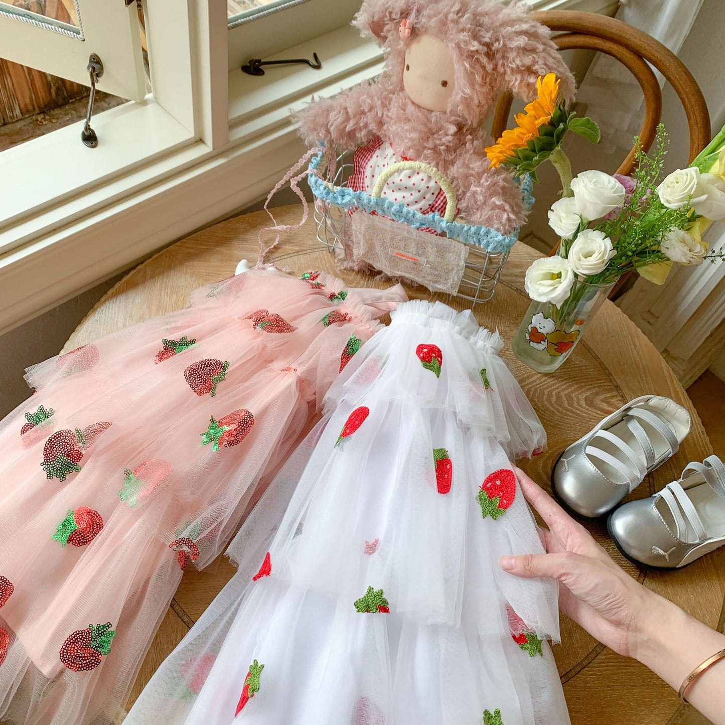 Strawberry Layered Tulle Children's Dress