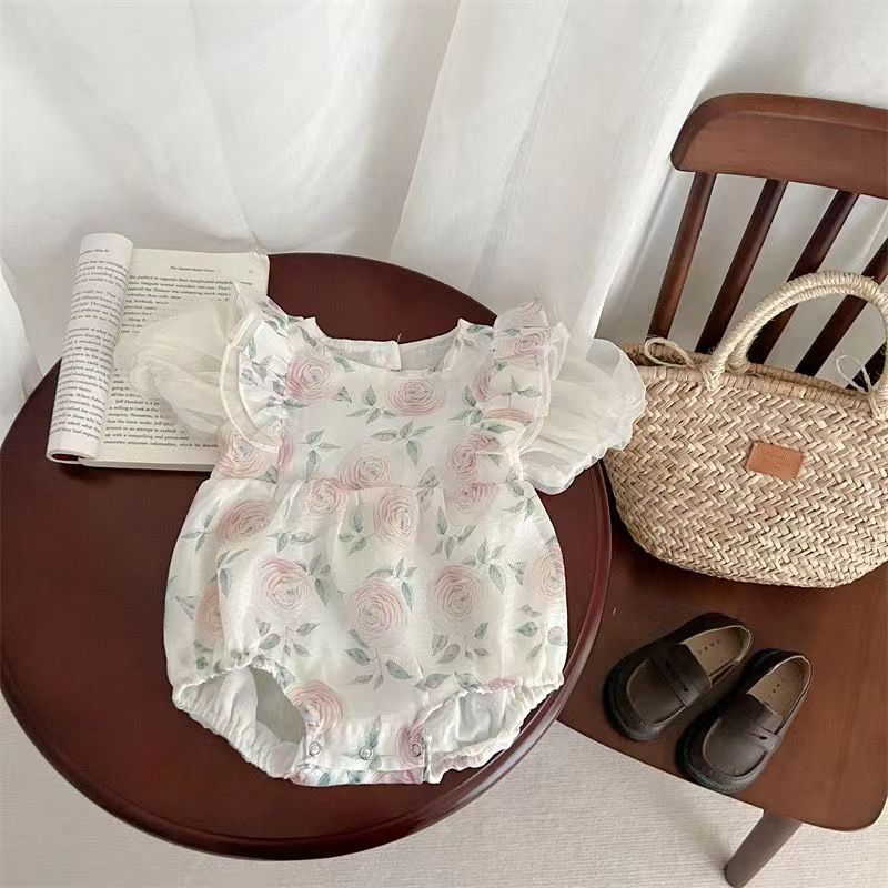 Body de tul floral para niña