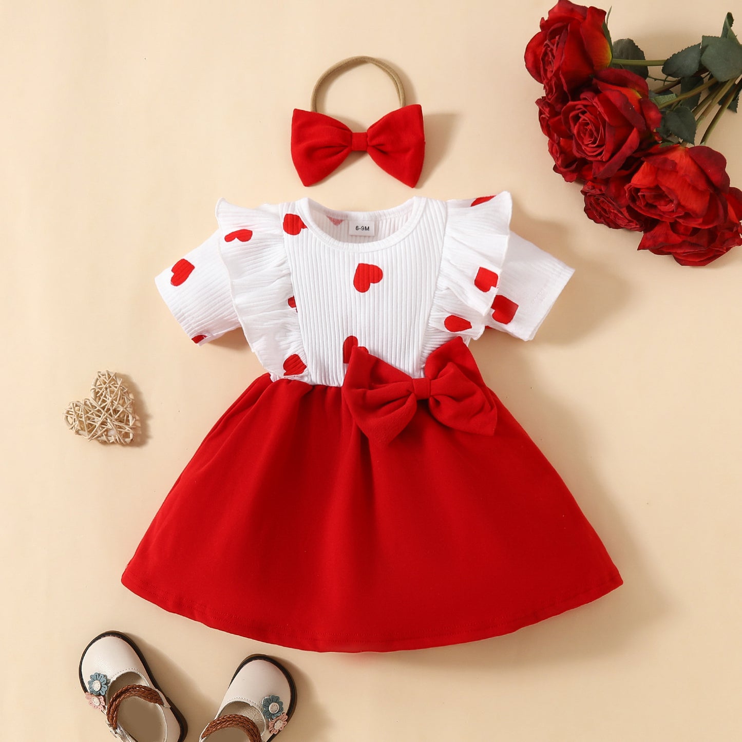 Vestido Infantil Corazones Pequeños