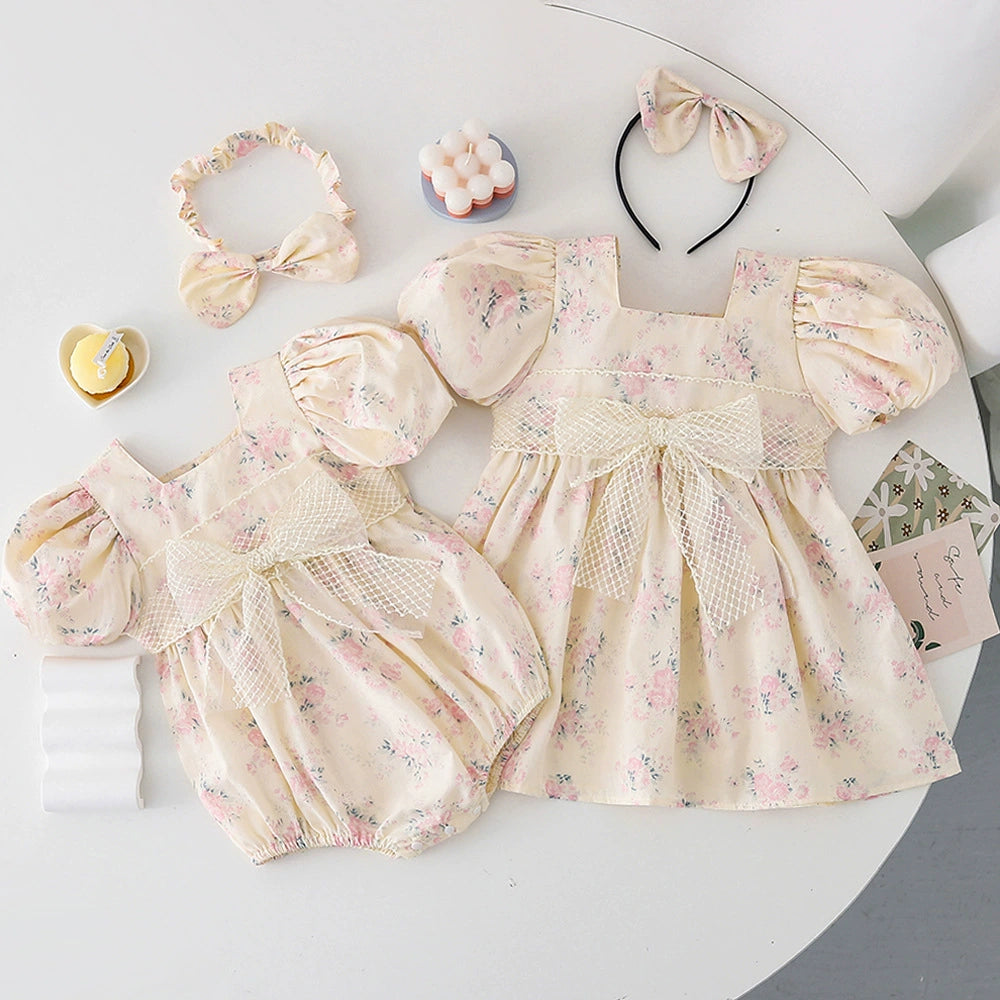 Children's Dress with Flower Bow