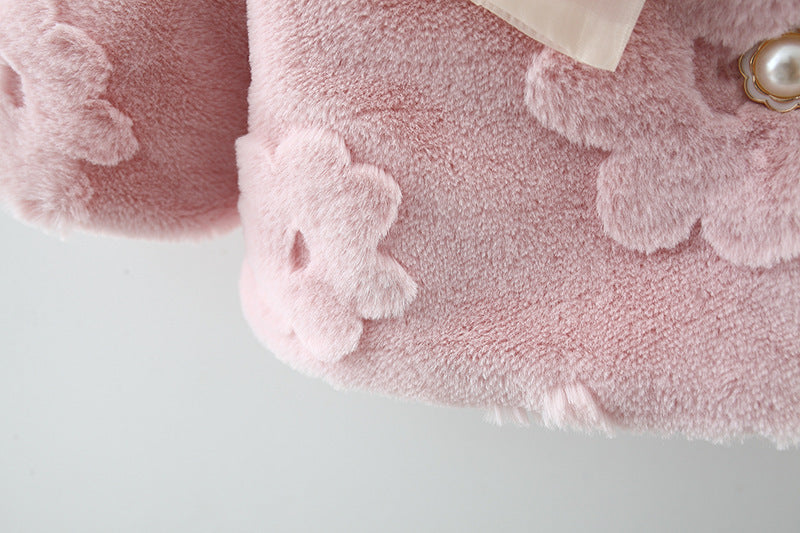 Girls’ Floral Coat with Bow