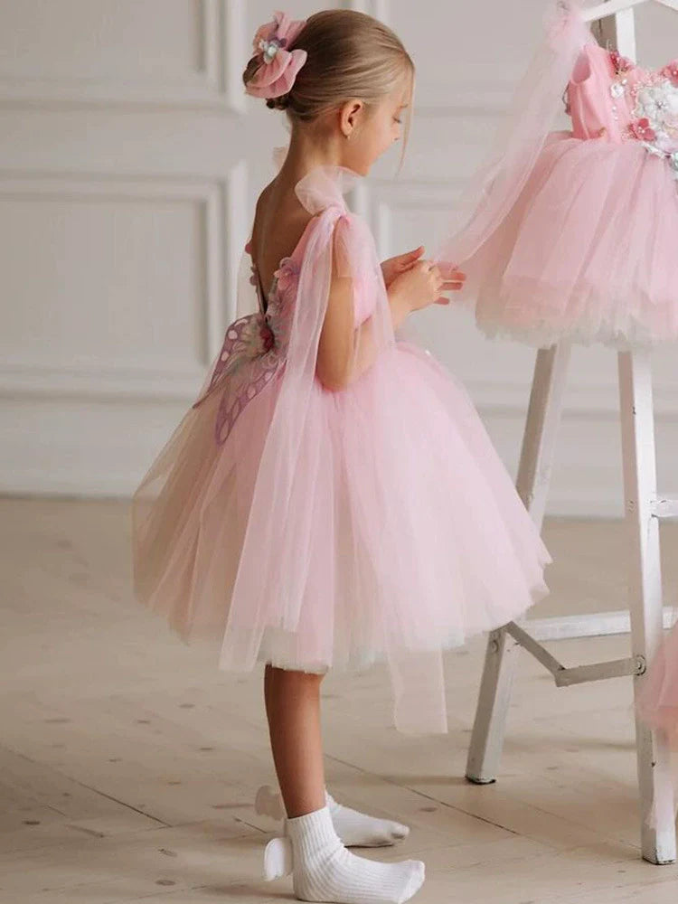 Children's Tulle Flower Party Dress