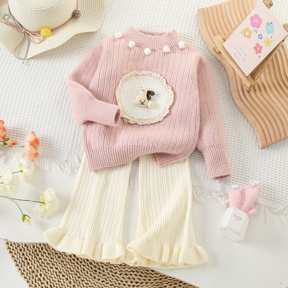 Girls' Bunny Knit Set