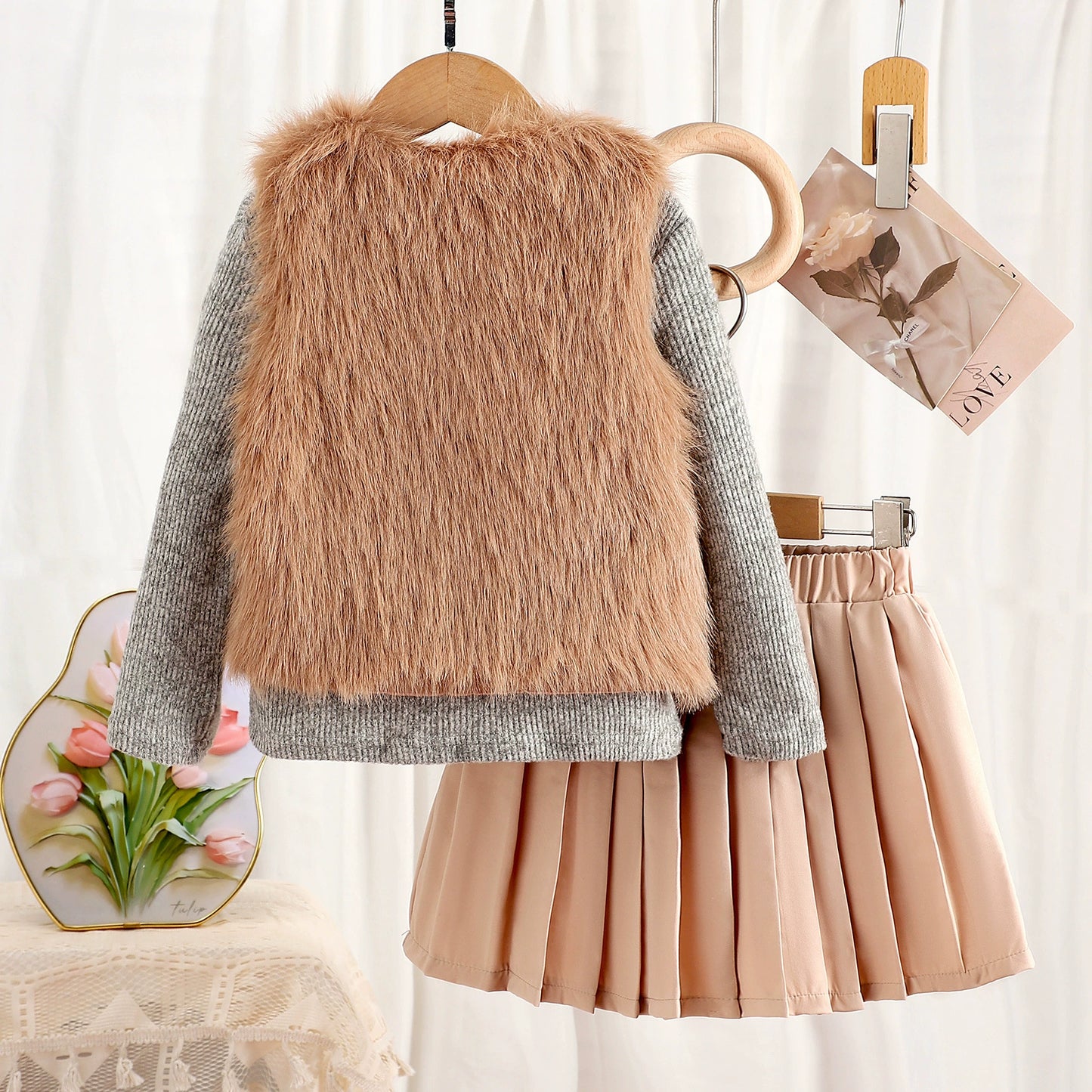 Conjunto de lazo de invierno para niñas