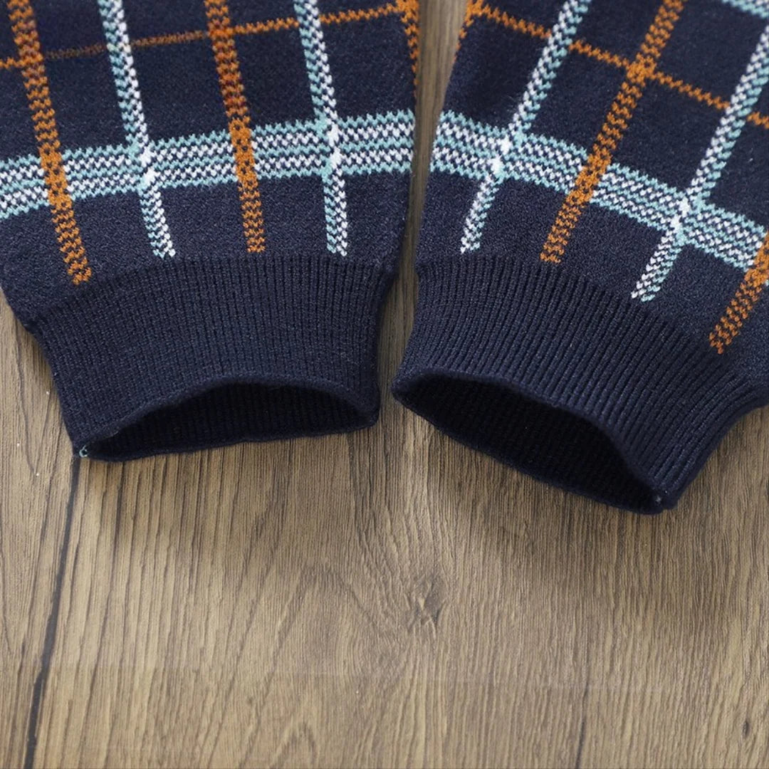 Children's Plaid Jumpsuit with Collar