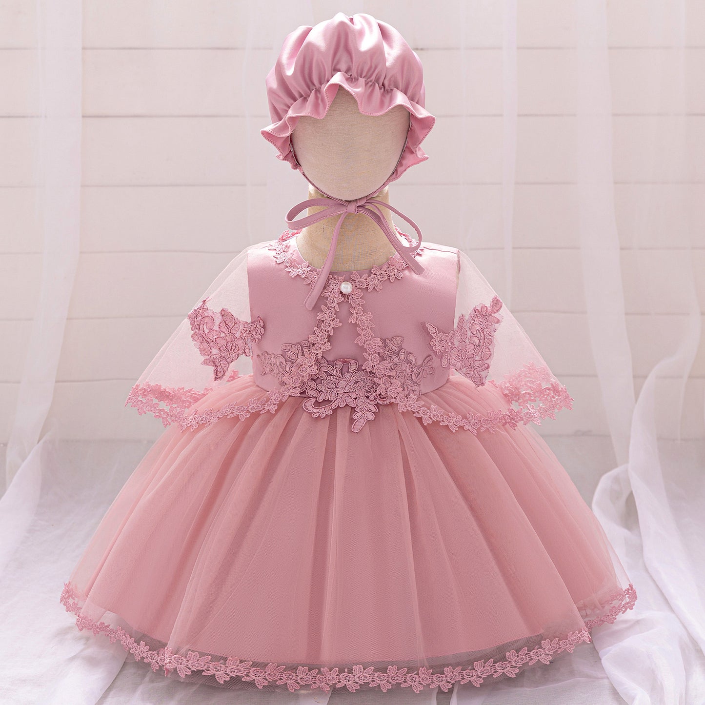 Luxury Children's Dress with Flower Embroidery