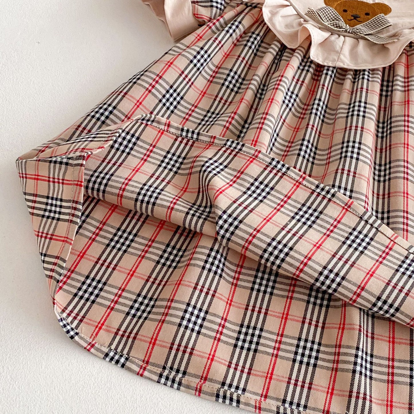 Children's Plaid Teddy Bear Dress