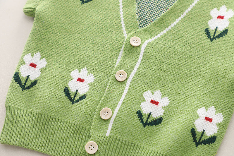 Conjunto infantil para mujer 3 piezas Pequeñas flores