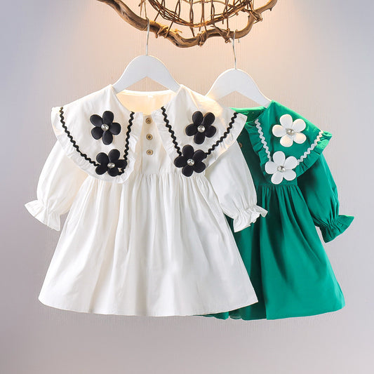 Floral Collar Children's Dress