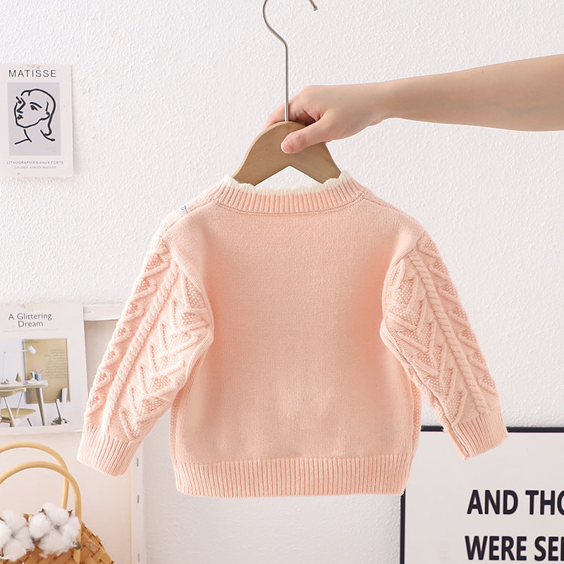 كارديجان فراولة محبوك للأطفال