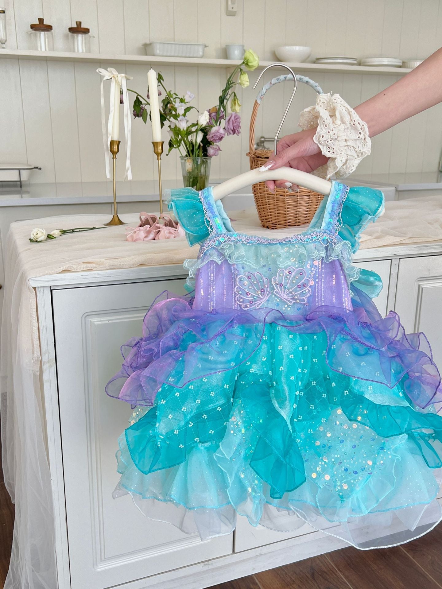 Vestido infantil con lazo de sirena